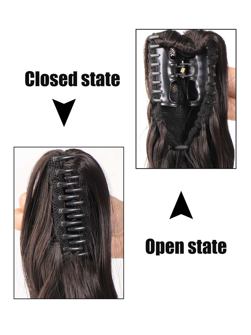 Wigs Claw Clip Curly Ponytail Synthetic Hair Extensions_voghion.com