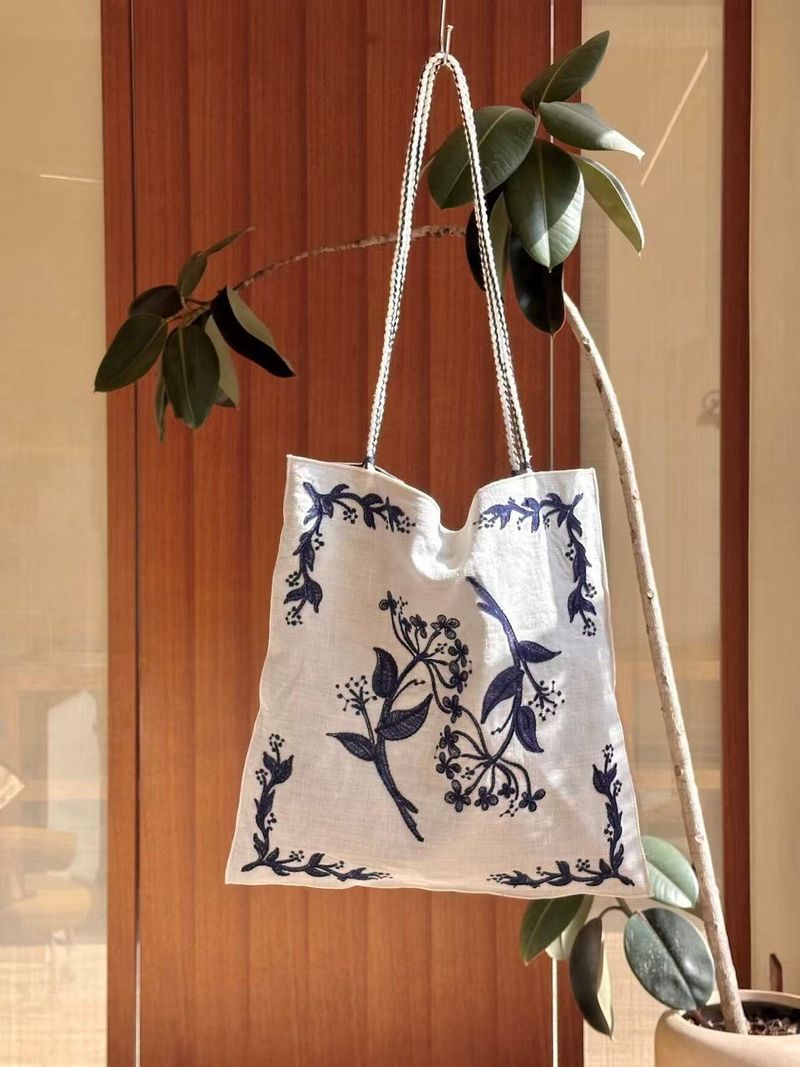 Rete Reddit Stile Moda Centinaia Borsa Ricamo Colore Collisione Giuntura Tessitura Cinghia Design Borsa a Tracolla 2025 Primavera Estate Nuovo Casual Quotidiano_voghion.com
