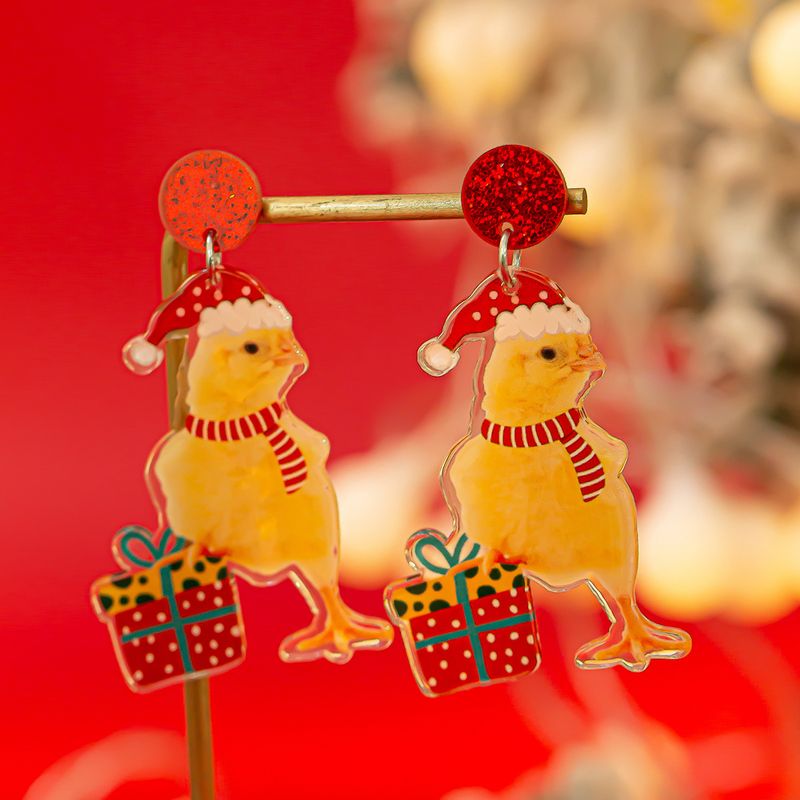 Gioielli transfrontalieri europei e americani Orecchini creativi natalizi in acrilico Orecchini alce colorati personalizzati in saldo_voghion.com