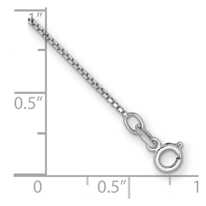 14K White Gold 7 Inch .9mm Box With Spring Ring Clasp Bracelet_voghion.com