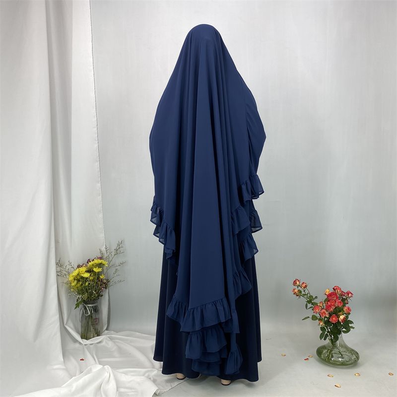 Ramadã longo chiffon babados khimar abaya muçulmano niqab lenço grande islam roupas de oração eid djellaba turbante de camada dupla hijabs_voghion.com