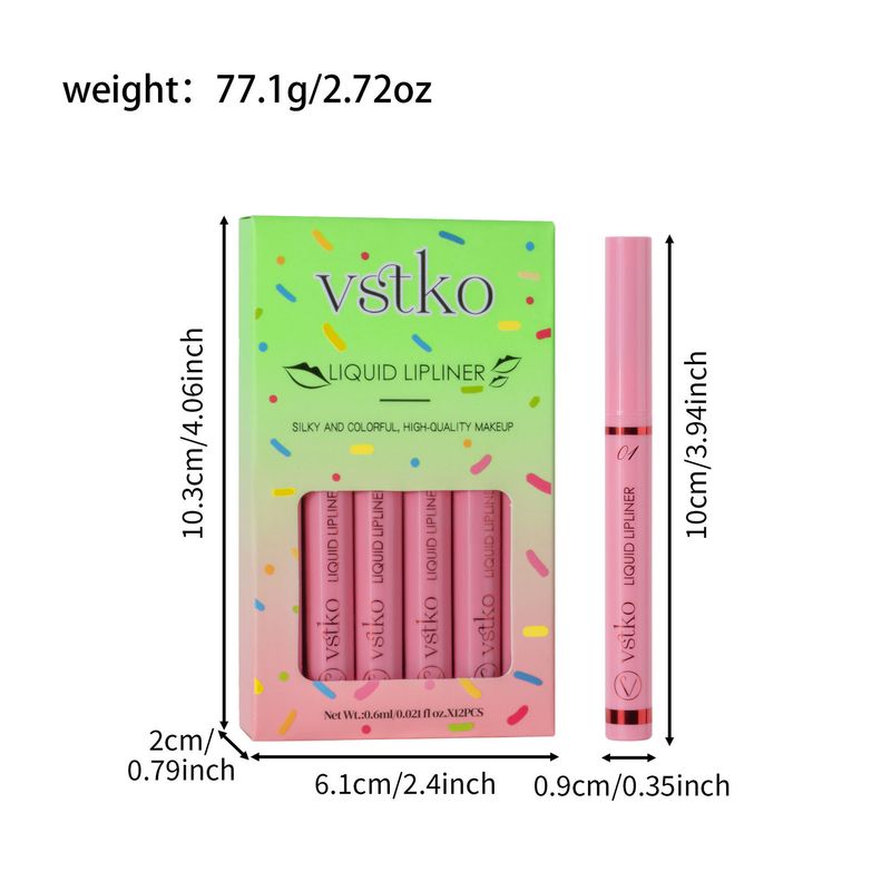 VSTKO Gourd-Tip Liquid Lip Liner Set – Matte, leicht aufzutragende, wasserfeste, lang anhaltende Lippenstiftstifte in Nude-Tönen_voghion.com