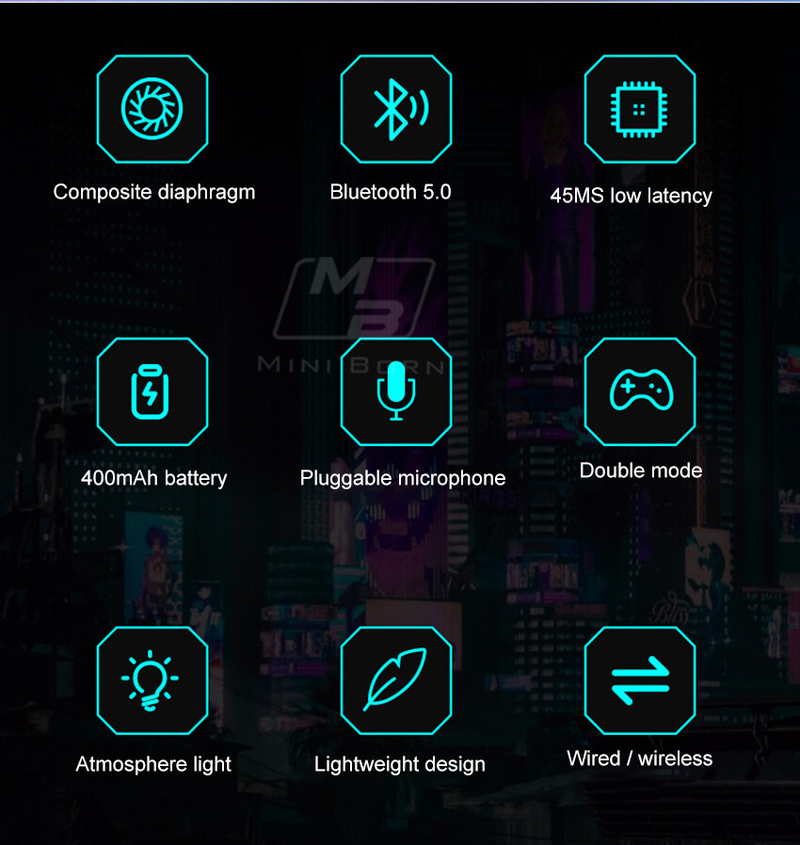 2024 Draadloze headsets Bluetooth 5.0 insteekbare microfoon Game-oordopjes Geen vertraging Stereo-koptelefoon Ruisonderdrukkende microfoon Sport Ga_voghion.com