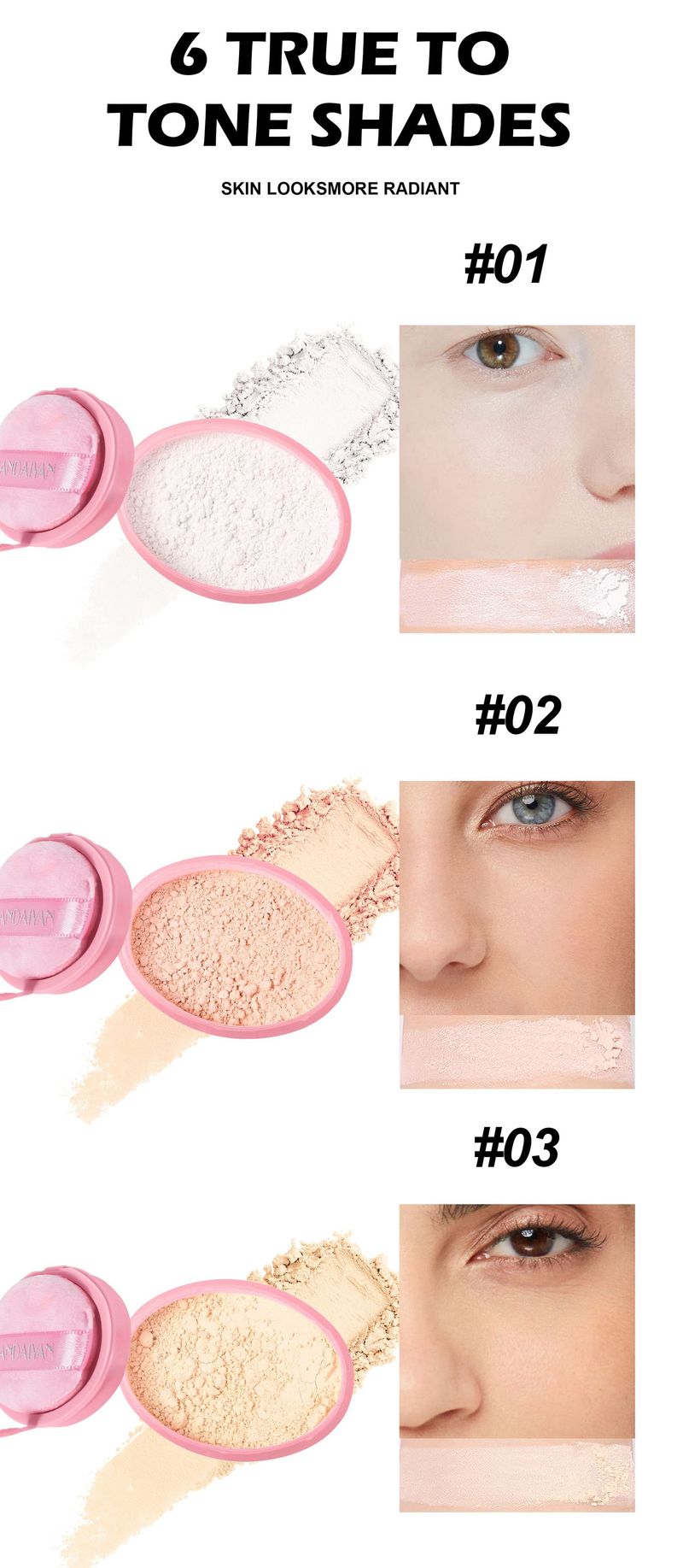 cipria in polvere libera, controllo dell'olio, trucco duraturo, polvere per il trucco, correttore opaco_voghion.com