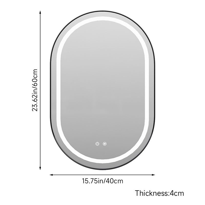 LED Illuminated Light Bathroom Mirror Wit Demister/Black Gold Frame/Touch Switch_voghion.com