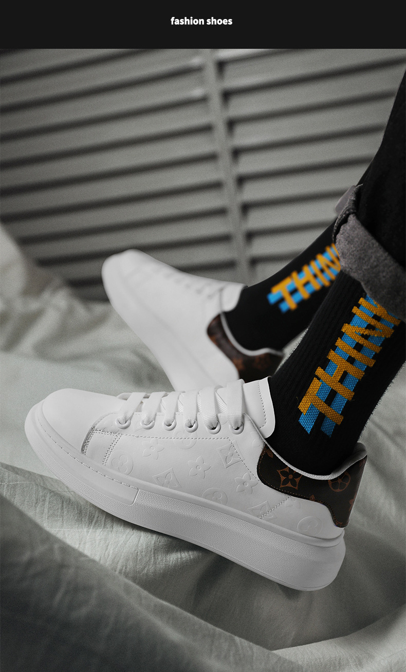 Men's Sneakers, New Four-season White Shoes, Men's Board Shoes, Influencers Livestreamed The Same Model Of Korean Trendy Shoes_voghion.com