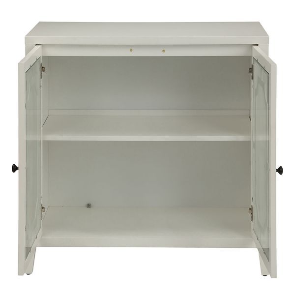 White Console Table With 2 Doors_voghion.com