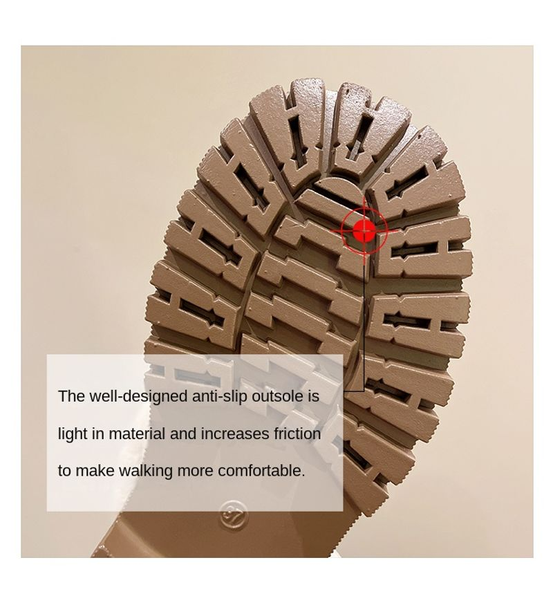 Übergroße, dicke, isolierte Winter-Schneestiefel aus Plüsch mit mittelhoher Sohle und rutschfesten, großen Baumwollschuhen_voghion.com