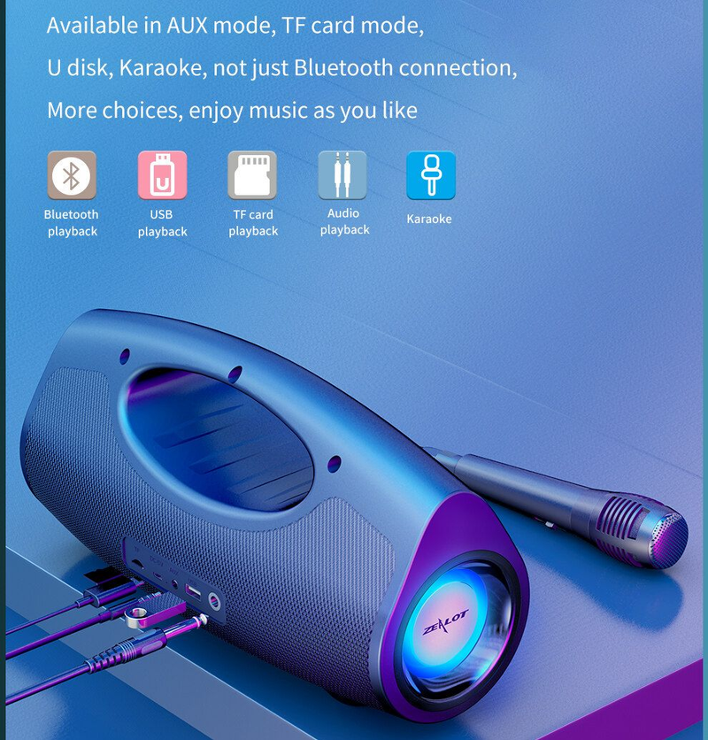 Orijinal ZEALOT P1 40 W Güçlü Kablosuz Bluetooth Hoparlörler Süper Bas Stereo Ses PC Telefon Için Mikrofon Ile Taşınabilir Ses Kutusu Subwoofer_voghion.com