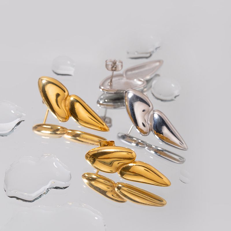Orecchini a forma di fibbia per orecchini a forma di ravanello in acciaio inossidabile dorato alla moda, orecchini a bottone_voghion.com