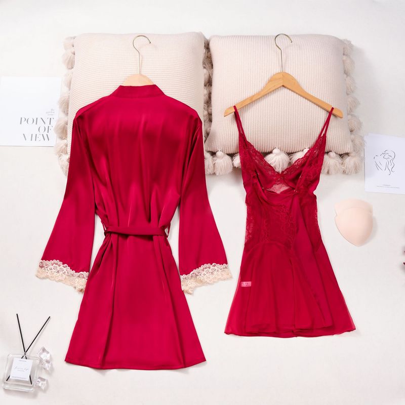 Nachtwäsche für Damen Pyjamas zweiteiliges sexy Heimkleid-Set für Damen kann draußen getragen werden_voghion.com