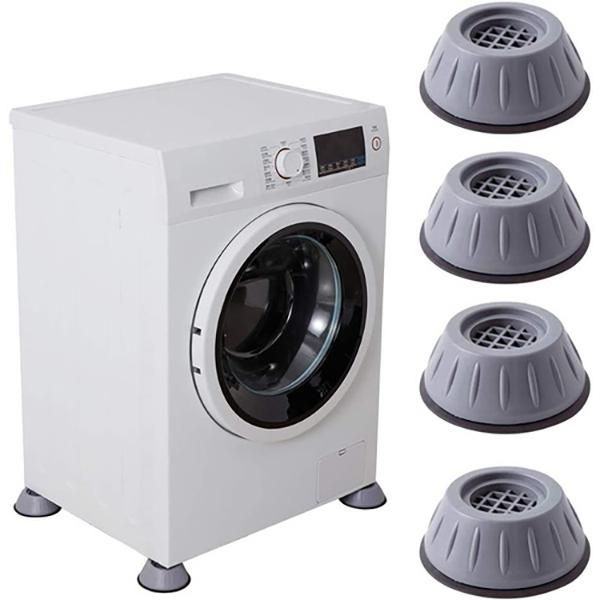 4 pezzi di piedini antivibranti, piedini antiscivolo silenziosi, tappetini di rialzo per lavatrice, supporto ammortizzatori, accessori_voghion.com