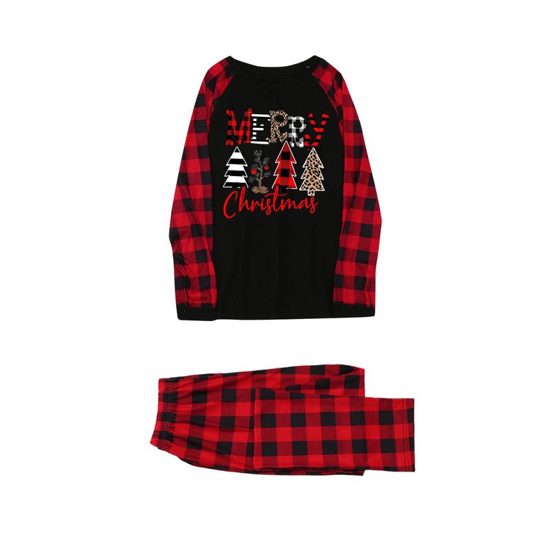Abbigliamento natalizio per genitori e figli, abbigliamento natalizio a maniche lunghe, abbigliamento da casa per genitori e figli, set di abbigliamento per la casa con stampa a quadri e cuciture - Donna S-XL_voghion.com