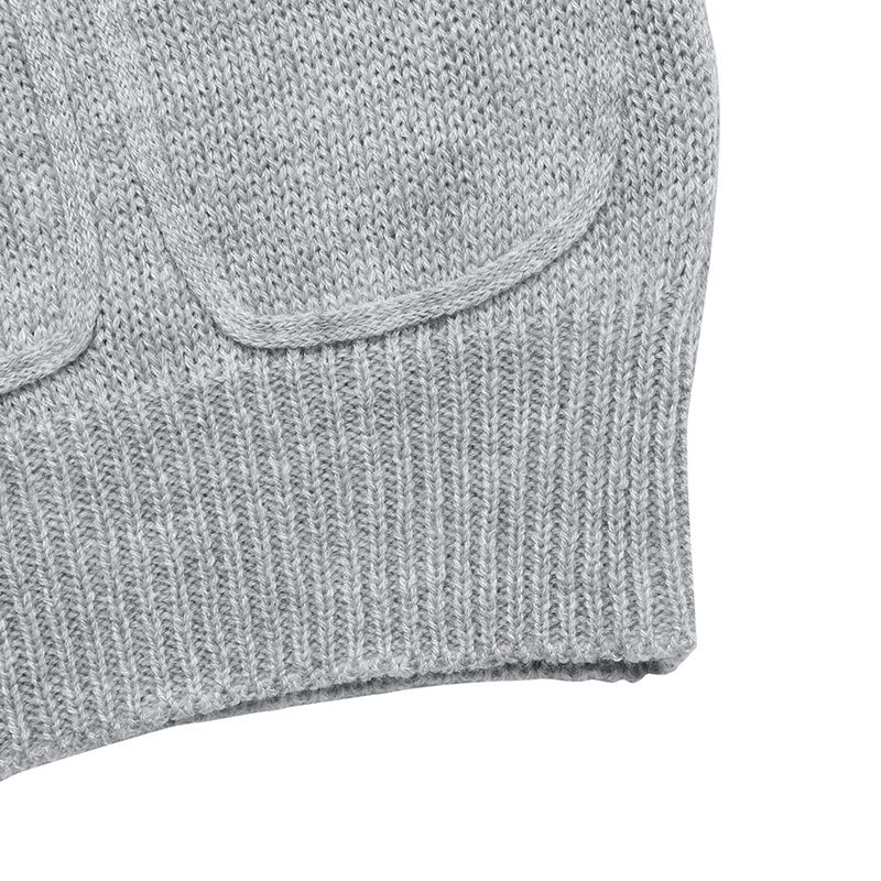 "Women's 3D Floral Knit Sweater – Soft Round Neck Pullover For Autumn & Spring (S/M/L, Greyish)"_voghion.com