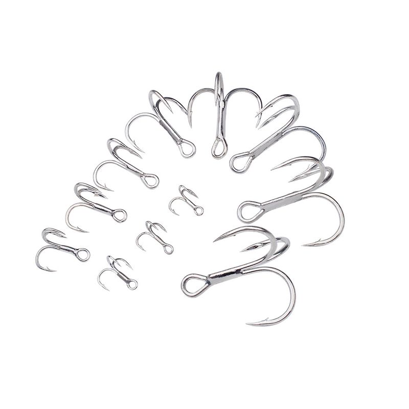 Three Blood Groove Thickened Reinforced Triple With Barbed Lure Anchor Fishing Bright Tin Saltwater Freshwater Hooks_voghion.com