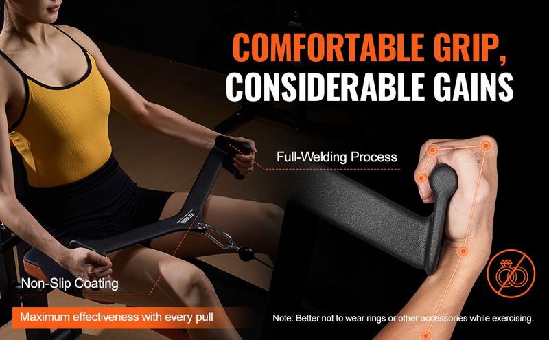 VEVOR LAT Pulldown Bar Tricep Handle Attachment V-bar Cable Machine For Home Gym_voghion.com