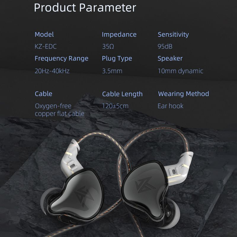 KZ Wired Earphone High Fidelity Line Control ABS Noise Reduction In-ear Headset For Phone_voghion.com