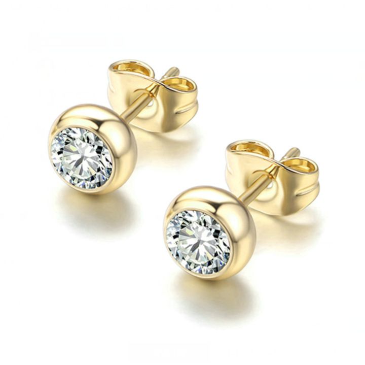 Geometrische Zirkon-Ohrringe für Unisex, modische und vielseitige einzelne Diamant-Ohrringe, beliebte Unisex-Ohrringe_voghion.com