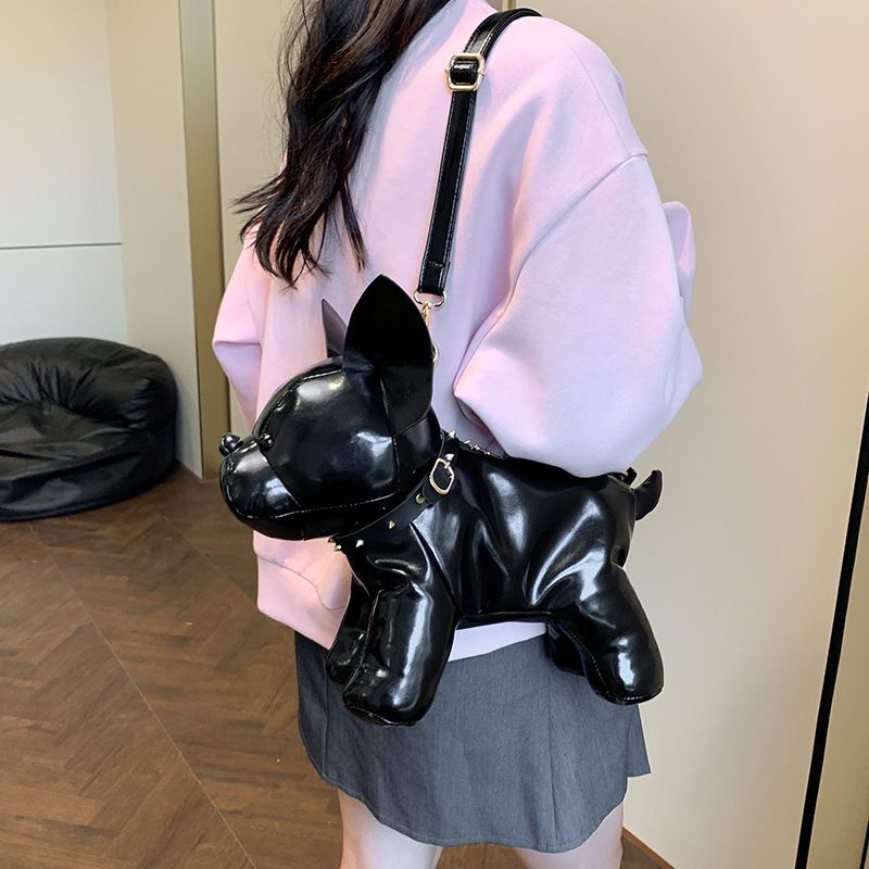 Borsa a tracolla alla moda con cucciolo di peluche carino e alla moda per donna, nuova, dolce e alla moda, in stile bambola da ragazza_voghion.com