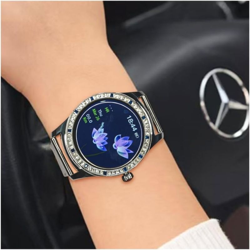 Relojes inteligentes redondos para mujer. Descarga MP3. Reloj inteligente compatible con teléfonos Android e iOS. Más de 100 modos de disparo._voghion.com