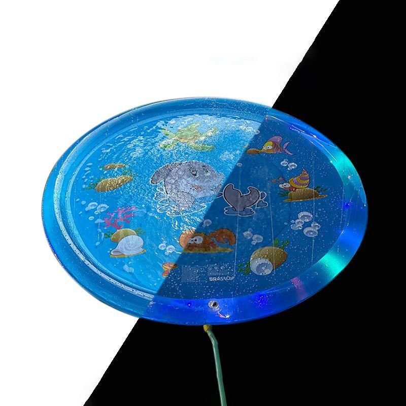 Kültéri vízpermet és lámpa 2 az 1-ben vízálló LED fényfüzér PVC vízpermetező párna fröccsenőpárna_voghion.com