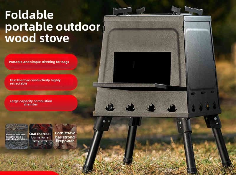 Barbecue da campeggio a cassetta, pieghevole, portatile, senza fumo, in acciaio inox, con guida autonoma, per esterni_voghion.com