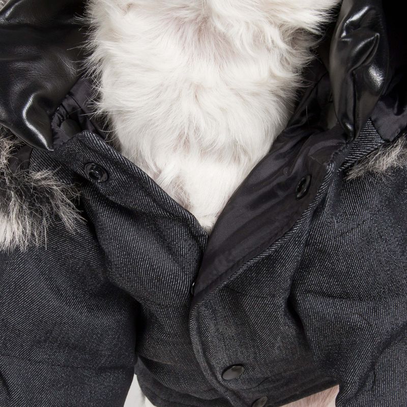 Ruff-Choppered Denim Fashioned Wool Pet Coat_voghion.com
