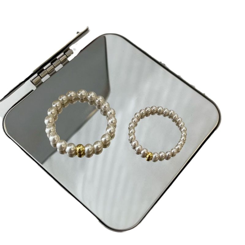 S Pure Silver Shijia Pearl Elastic Live Room Welfare Simple And Gentle Stacked High Grade Sensory Ring_voghion.com