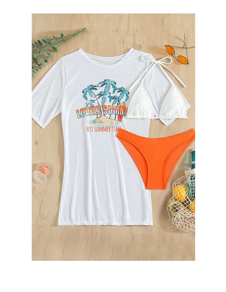 Women's Clothing New Bikini Three Piece Print Swimsuit Sexy Blouse_voghion.com