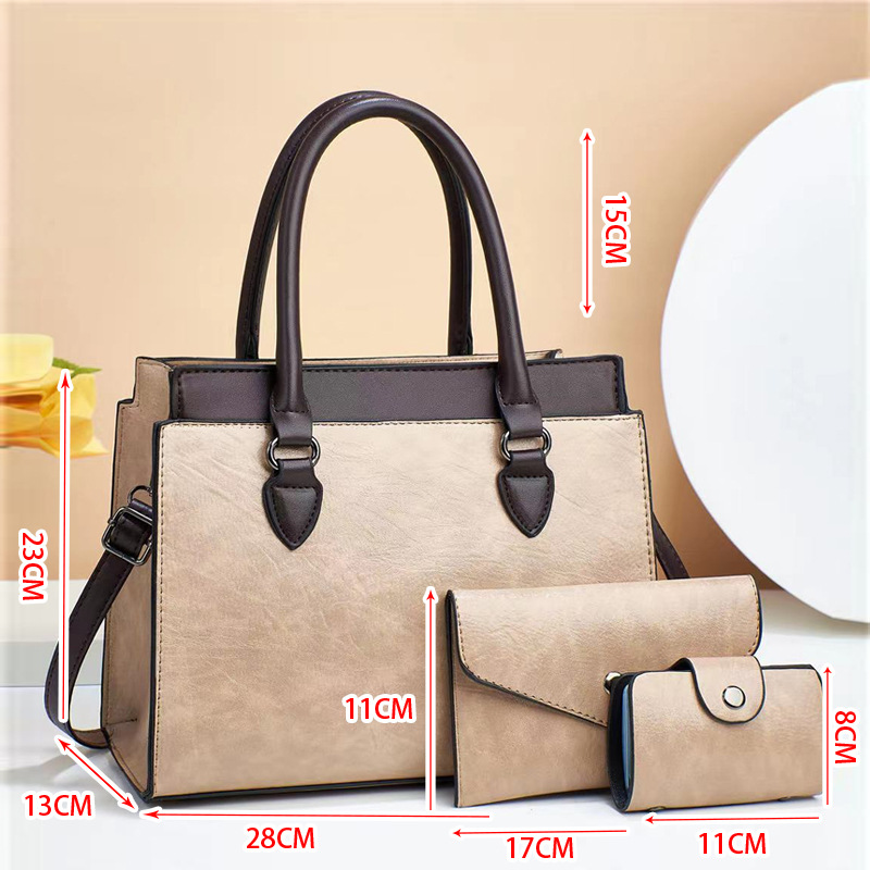 2023 New Trendy Women's Three Piece Set Commuter Fashion Handbag Single Shoulder Crossbody Mom's Middle Age Style Bag_voghion.com