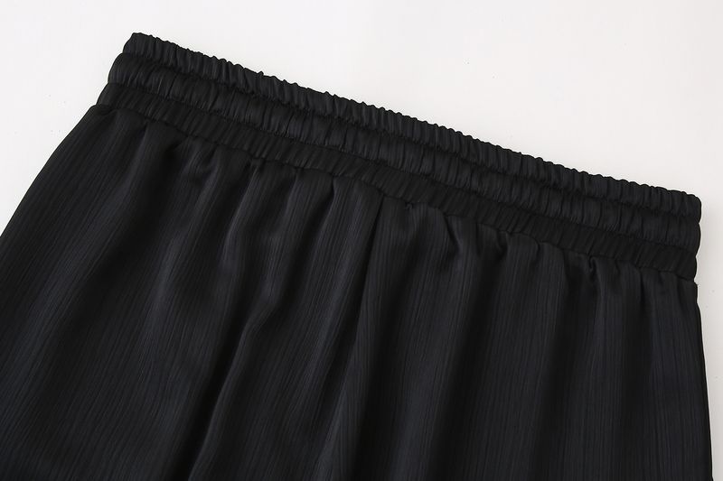 Roupas femininas estilo de rua com efeito amassado, blazer trespassado, calças com efeito amassado_voghion.com