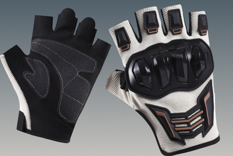 Summer Half-Finger Gloves For Men, Motorcycle Outdoor Riding Protective Anti-Slip Anti-Fall Breathable Wear-Resistant_voghion.com