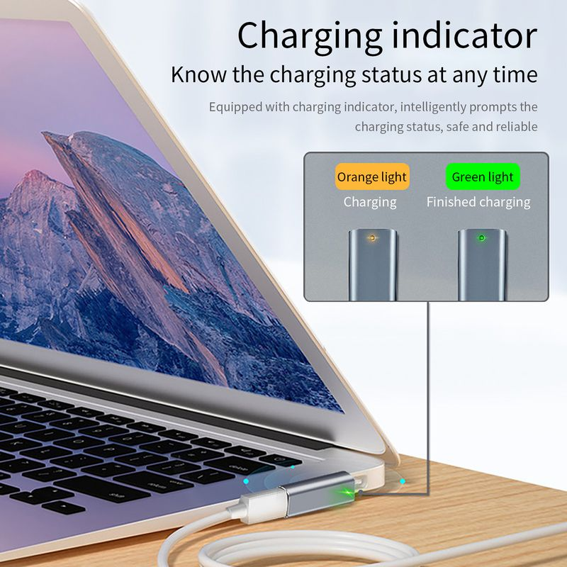 Xinweiqing Adapter Charger Quick Charge Magnetic Aluminum Alloy PD USB C to Mag-Safe 2 Power Converter for Book Air/Pro_voghion.com