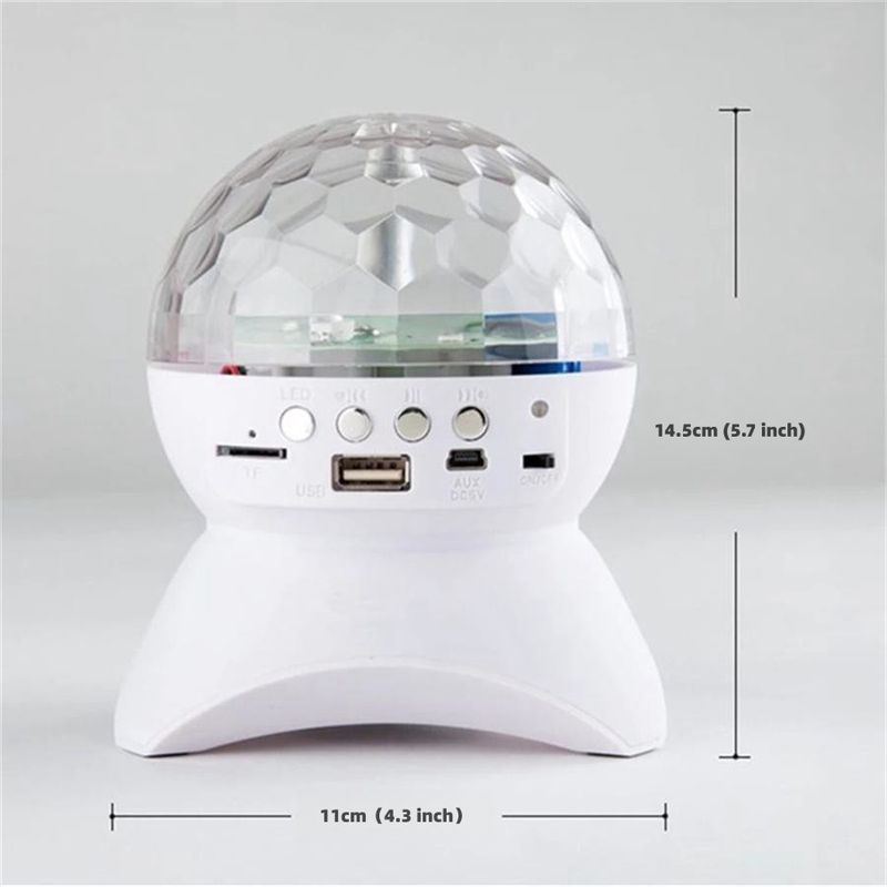 Wireless Bluetooth DJ Speaker Stage RGB Light,360° Rotating Disco Ball Night Light For KTV Bar Home Party Festivals_voghion.com