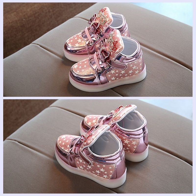 SHLIANG enfants Led décontracté brillant lumineux filles baskets bébé enfant chaussures avec semelle rétro-éclairé S0275_voghion.com