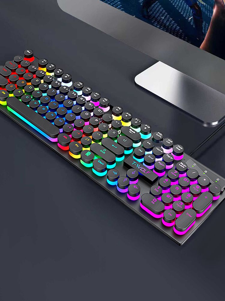Sensazione meccanica ombra, tastiera, computer desktop, laptop, gioco eSport, tastiera cablata illuminata_voghion.com