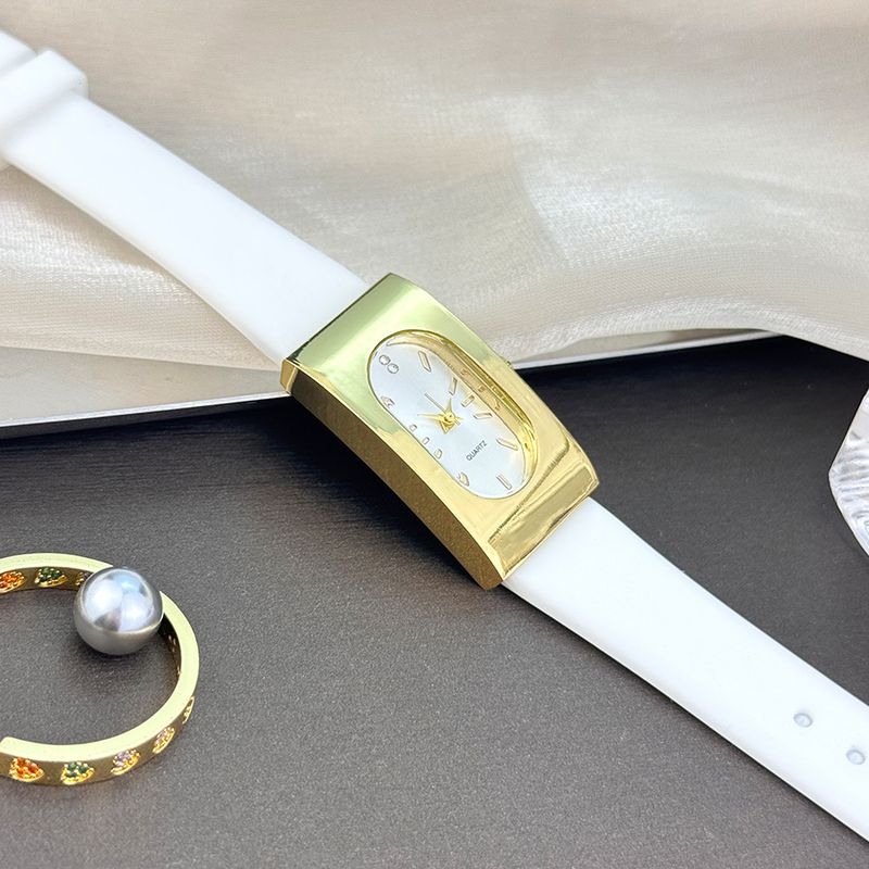 Women's Niche Rectangle Round Watch Colored Silicone Belt Temperament Premium Quartz Watch Work Daily Birthday Anniversary Valentine's Day Gift_voghion.com