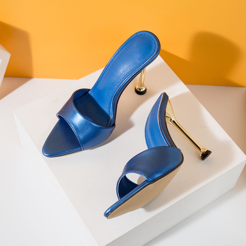 New Pointy Electroplated High Heel Sandals_voghion.com