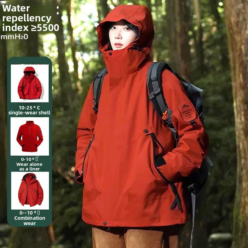 Giacca a vento da uomo, impermeabile, taglia grande, staccabile, 3 in 1, da donna, autunno inverno, due pezzi_voghion.com