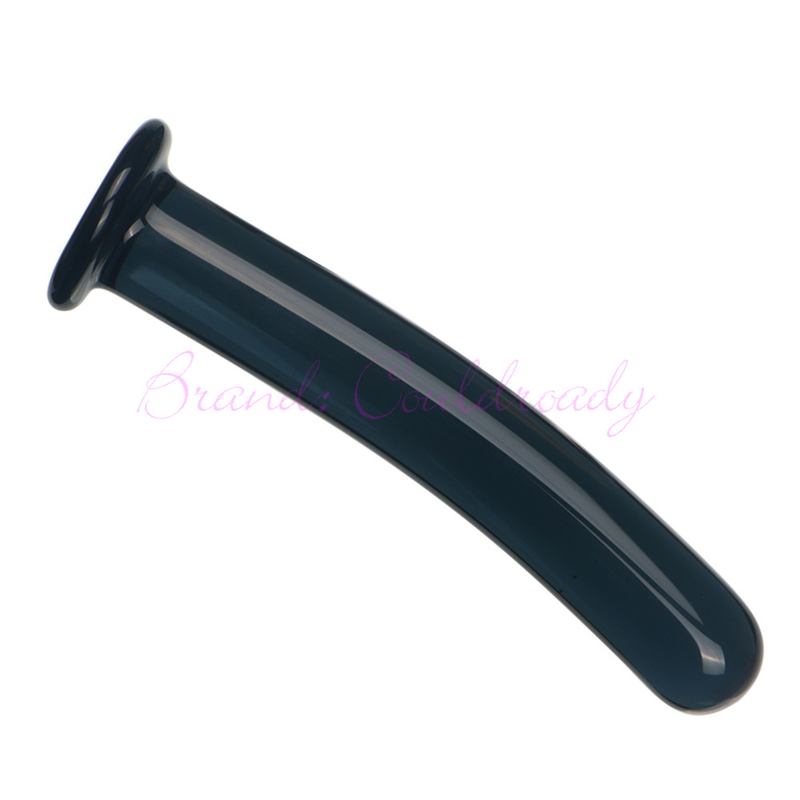 Vetro rosa Pyrex Dildo lungo artificiale cristallo nero falso plug anale massaggiatore prostatico giocattolo del sesso per adulti G_voghion.com