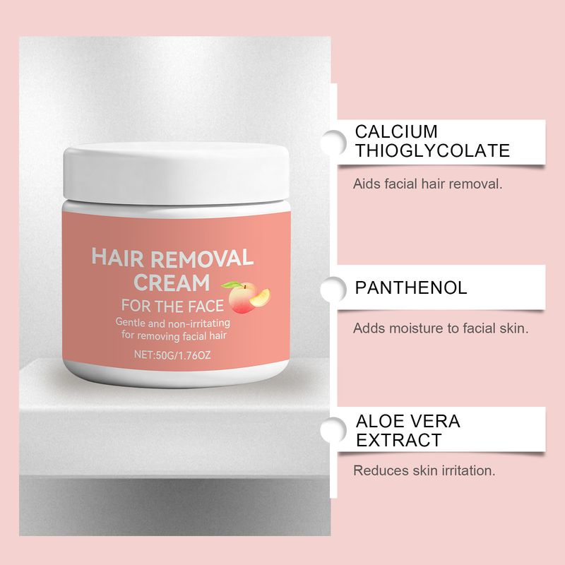 Crème dépilatoire nettoyante quotidienne à la pêche, hydratante, nourrissante et douce pour le visage._voghion.com