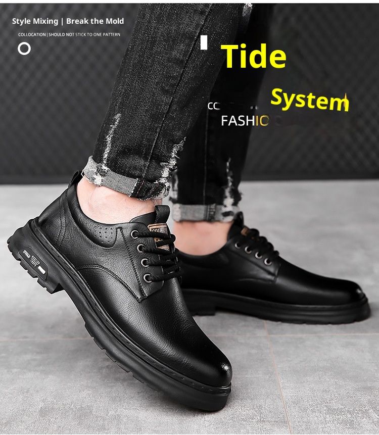 Glide Glide Leather Spring British Scarpe Derby Casual con Suola Spessa da Uomo Formali da Sposa Lavoro Stivali Martin Bassi_voghion.com