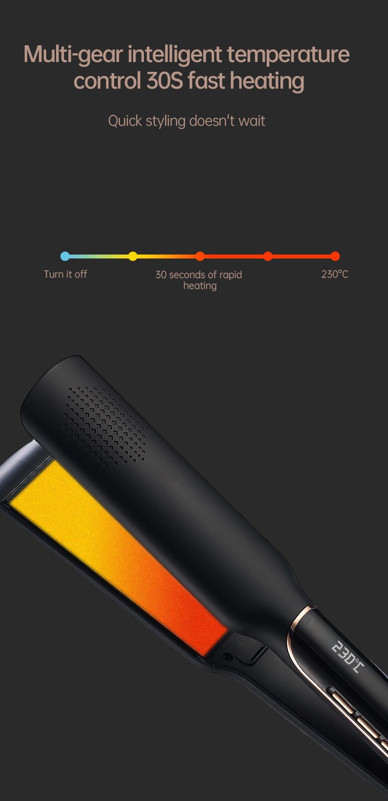 cura dei capelli arricciatura e stiratura stecca a doppio scopo controllo della temperatura a più velocità clip dritta clip dritta stecca ad arco_voghion.com