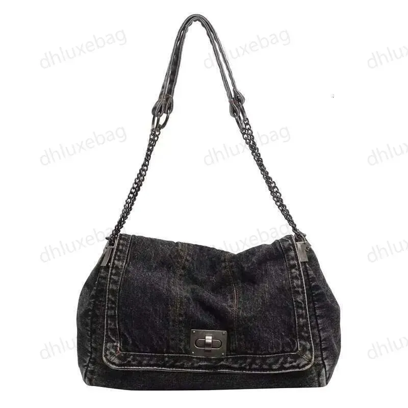 denim Bag Woman Wallet Cross Body Black Handbag Crossbody Bag Denim Fashionable Zipper Solid Color Bags For Women Famous_voghion.com
