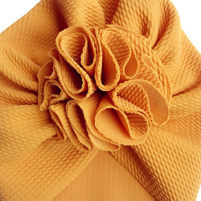 Söt blomma flicka indisk hatt enfärgad nyfödd spädbarn mössa Beanies Headwrap barn hatt turban huva_voghion.com