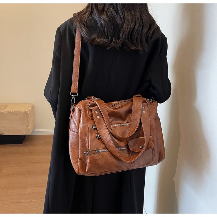 Rejsetaske Stor Kapacitet Vintage Motorcykeltaske Mode Korte Forretningsrejser Enkelt Skulder Crossbody Taske Afslappet Tote Taske_voghion.com