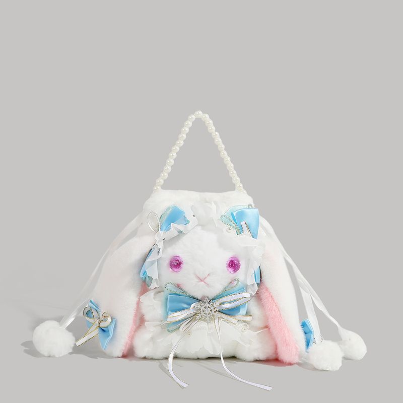 Sac à bandoulière Lolita mignon pour femme, nouvelle poupée en peluche de dessin animé, cadeau d'anniversaire, petit lapin blanc, 2024_voghion.com