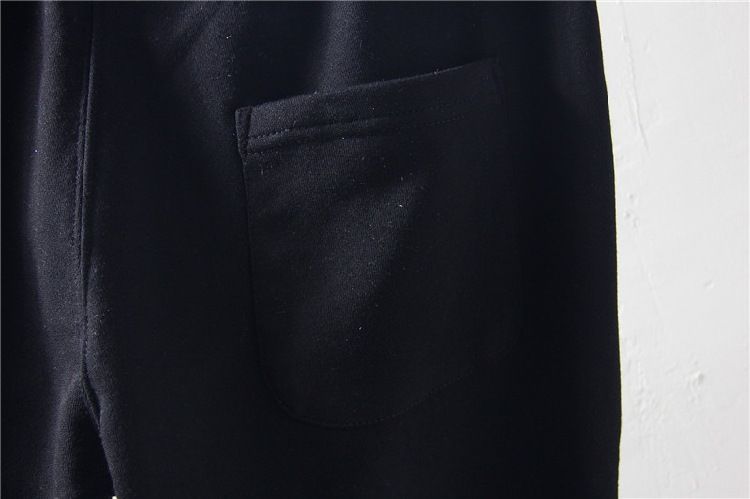 New Spring U-style Men's Solid Color Cotton Knitted Terry Sweatpants Elastic Slim Fit Sports Casual Pants_voghion.com