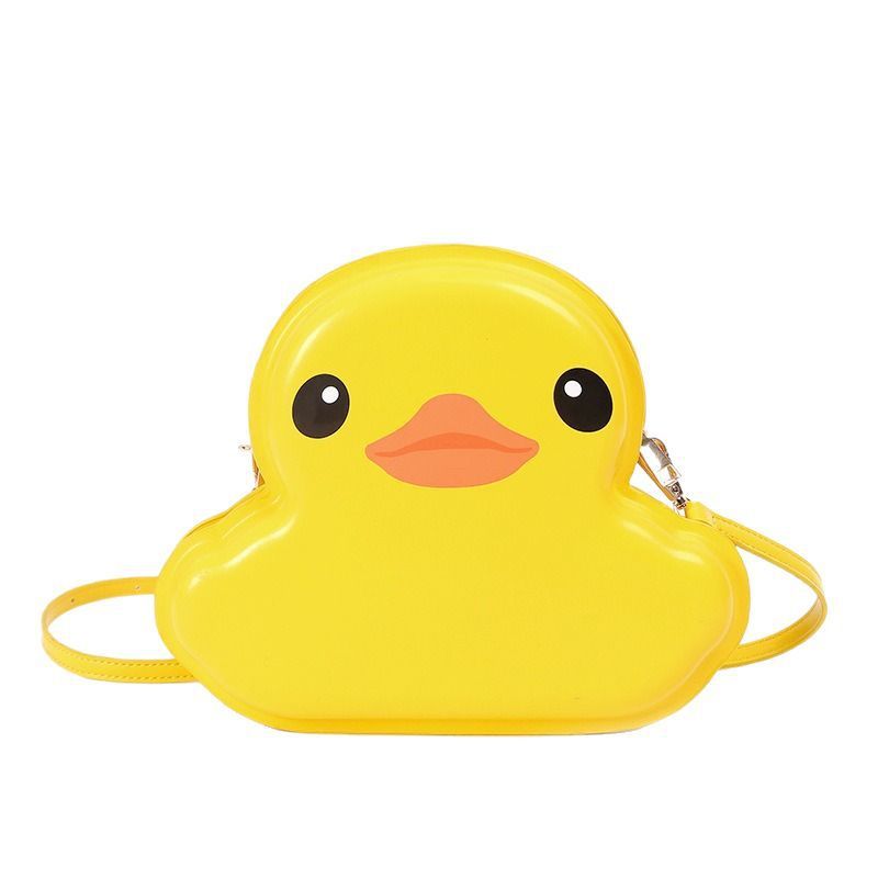 Trendy Yellow Duck Shoulder Crossbody Korean Style Cartoon Cute Versatile Women's Large Capacity Commuter Shaped Shell_voghion.com
