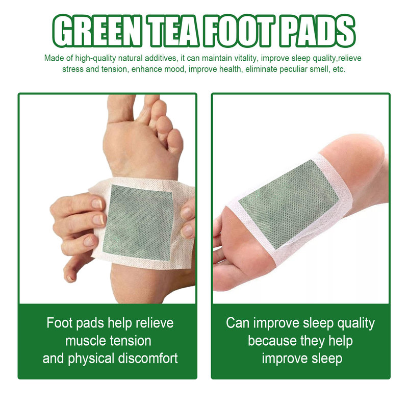 Green Tea Beautiful Foot Patch Improves Sleep Quality, Relieves Muscle Tension, Body Pressure, and Foot Care Patch_voghion.com